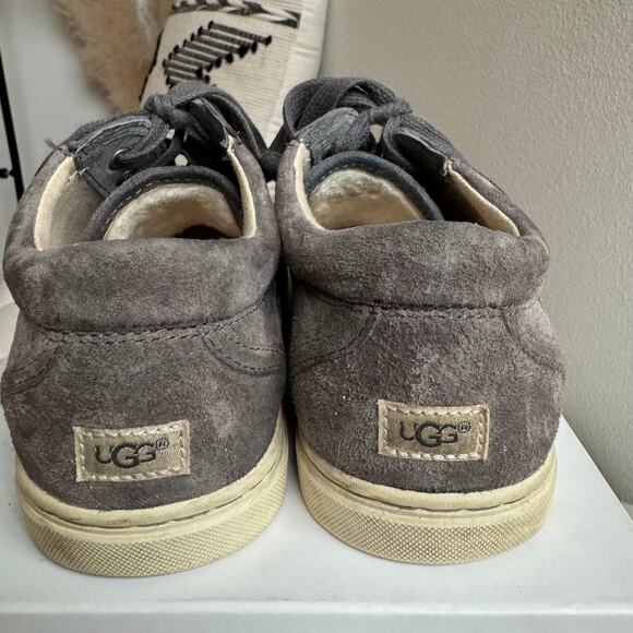 UGG Gray Suede Taya Sherpa Lined Low Top Sneakers Size 8 Fall/Winter - Picture 3 of 10